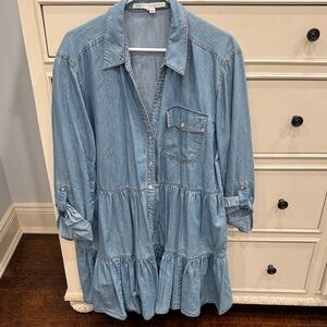 Veronica Beard Blue Long Sleeve Dress